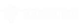 Hereford premium beef brand logo with bull symbol